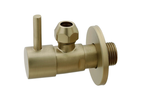 Minimal hoekstopkraan 1/2" x 3/8" of knel 10 mm geborsteld messing PVD