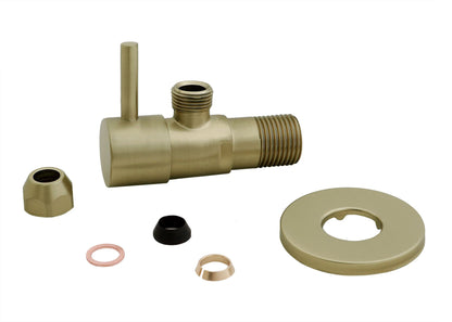 Minimal hoekstopkraan 1/2" x 3/8" of knel 10 mm geborsteld messing PVD