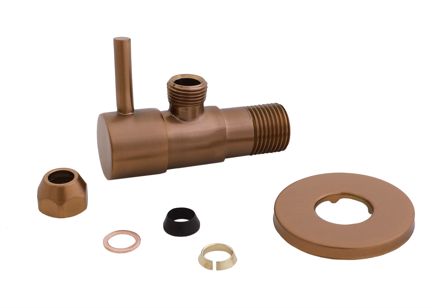 Minimal hoekstopkraan 1/2" x 3/8" of knel 10 mm geborsteld brons koper PVD