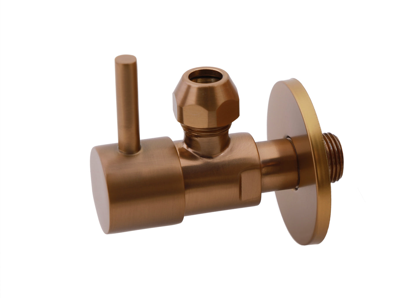 Minimal hoekstopkraan 3/8" x 3/8" of knel 10 mm geborsteld brons koper PVD