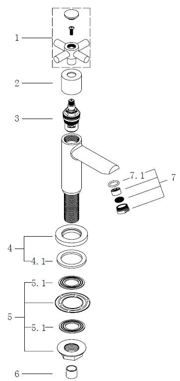 Wiesbaden Asmaro toiletkraan  1/2 chroom