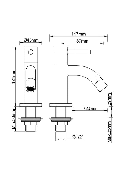 Cimara fonteinkraan Kiwa 1/2" | Chroom