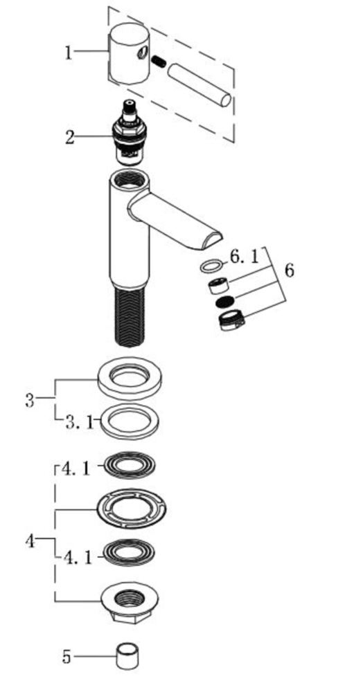 Amador toiletkraan RVS look 8717306085151