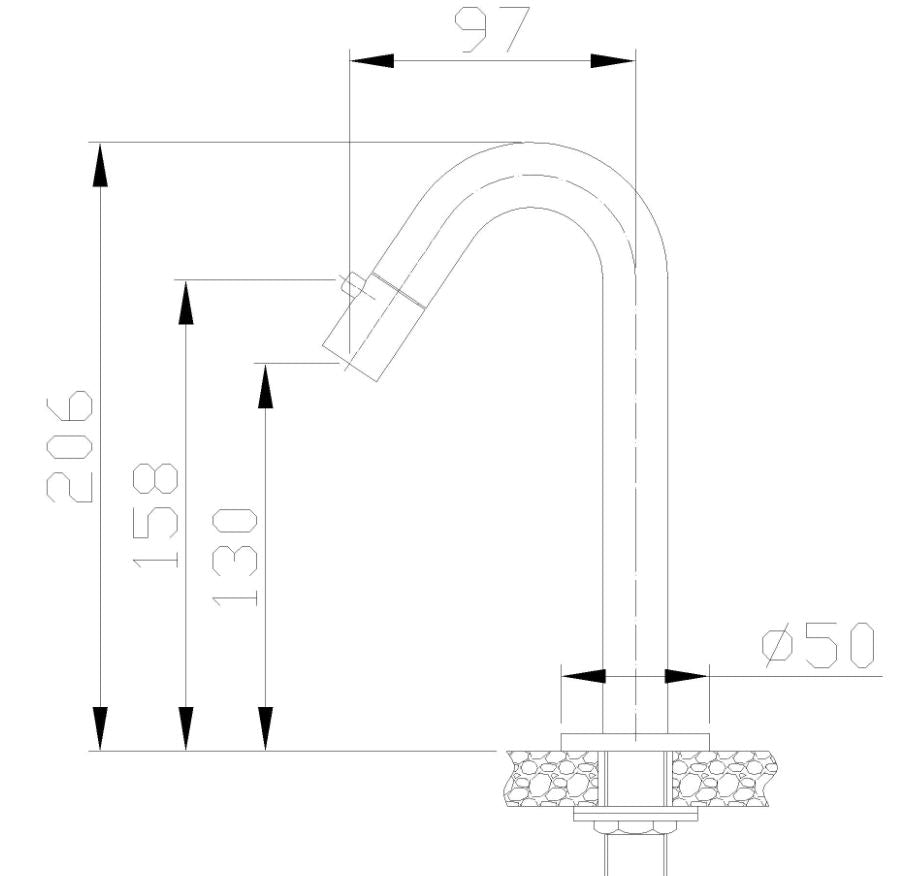 Metro toiletkraan zwart 8719956082320