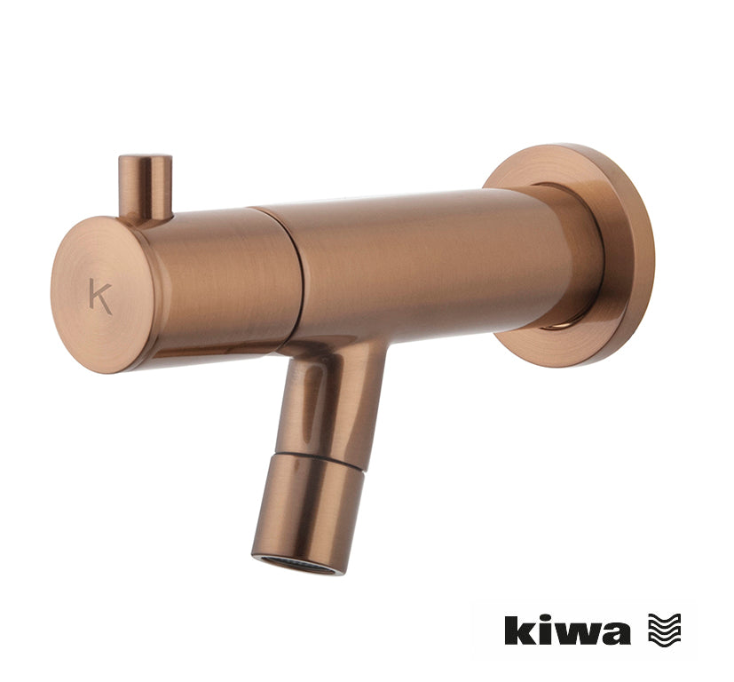 Amador fonteinkraan met muurbevestiging Kiwa 1/2'' geborsteld brons koper PVD - WDtegels