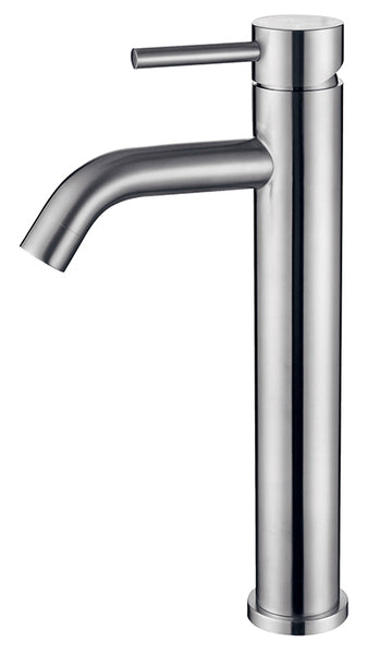 Grifo para lavabo 304 alto con arranque en frío en acero inoxidable cepillado
