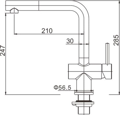 Wiesbaden 304-Reno RVS Keukenkraan + uittrekb.handdouche