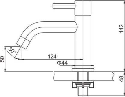 304 fountain tap 1/2" brushed stainless steel