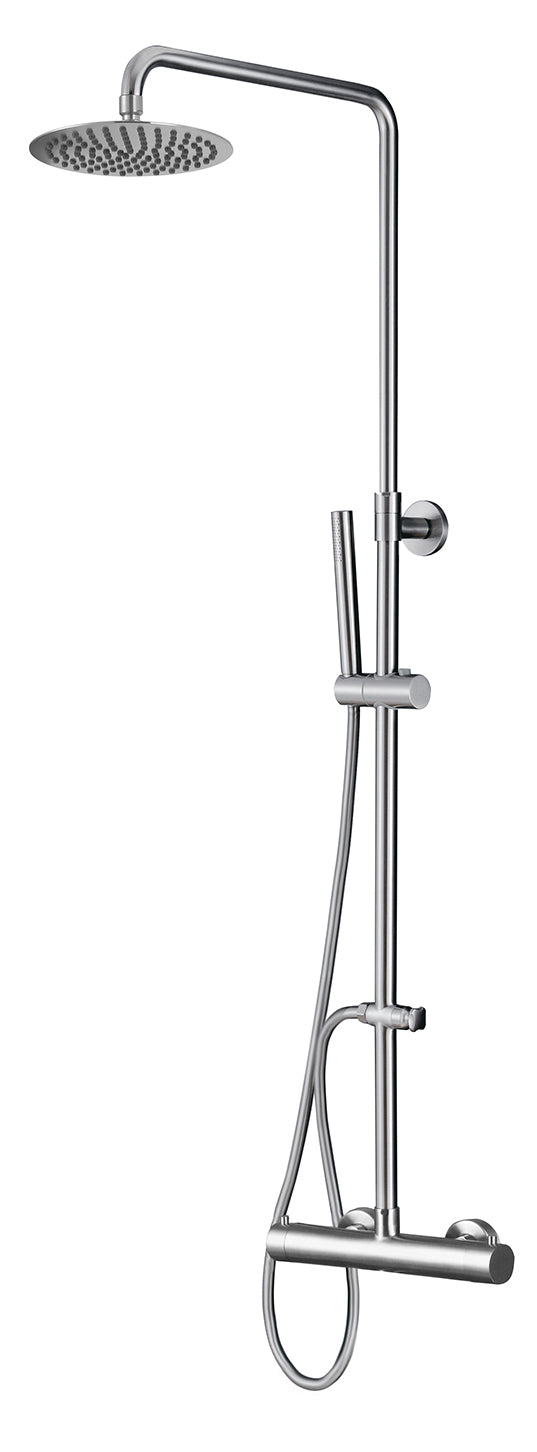Wiesbaden 304 RVS douche-opbouwset + therm. kraan - WDtegels