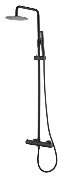Tivaro thermostatische regendoucheset opbouw mat zwart