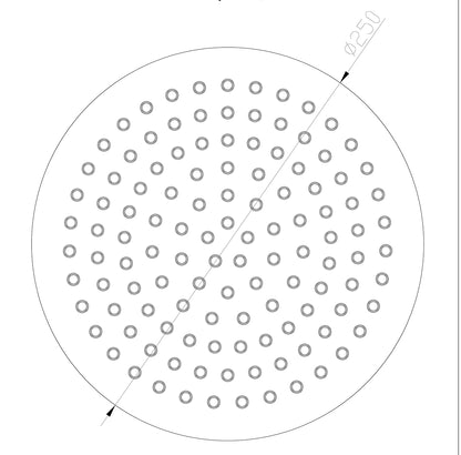 Tivaro hoofddouche rond | 25cm | Mat zwart - WDtegels