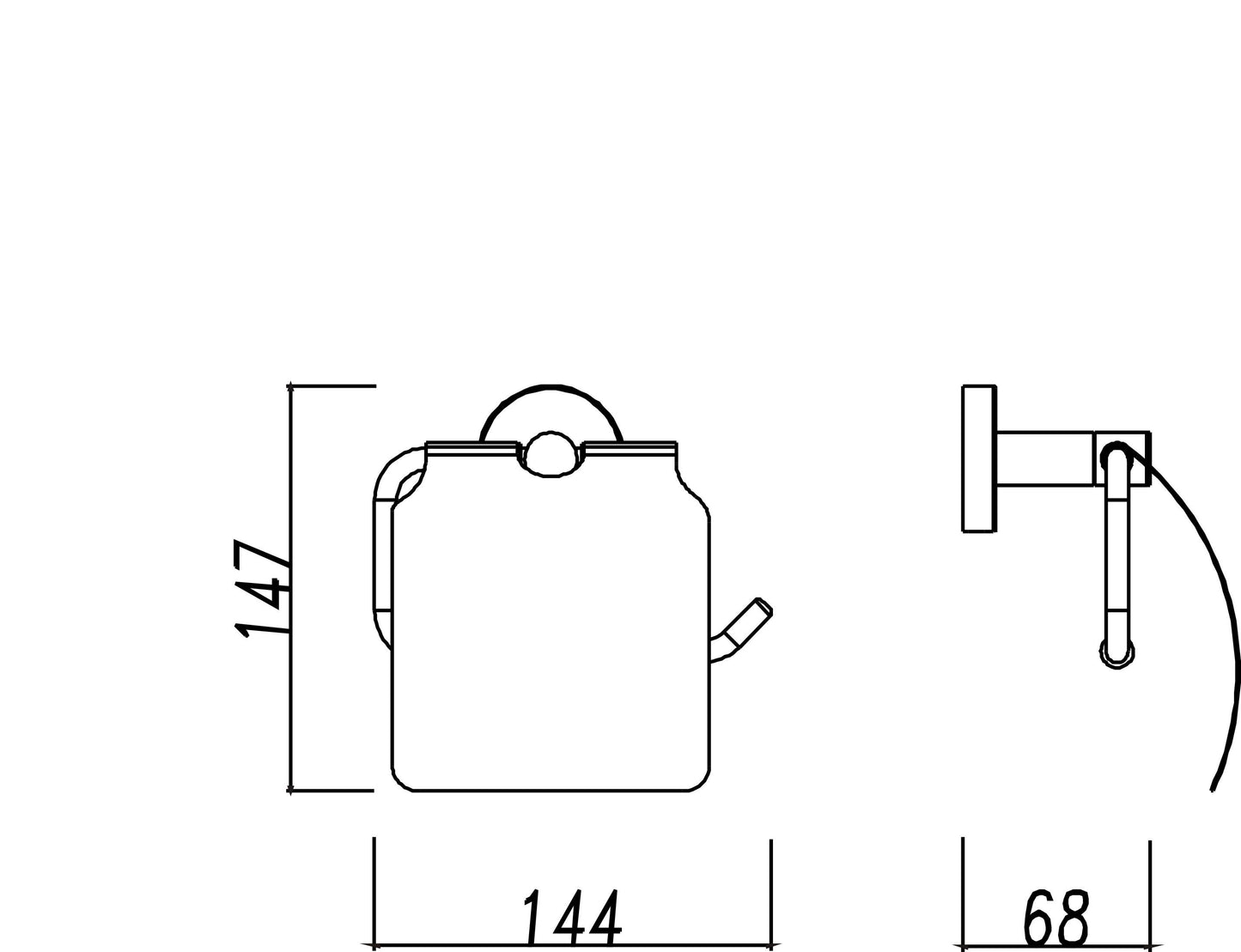 Wiesbaden 304-toiletrolhouder + klep RVS