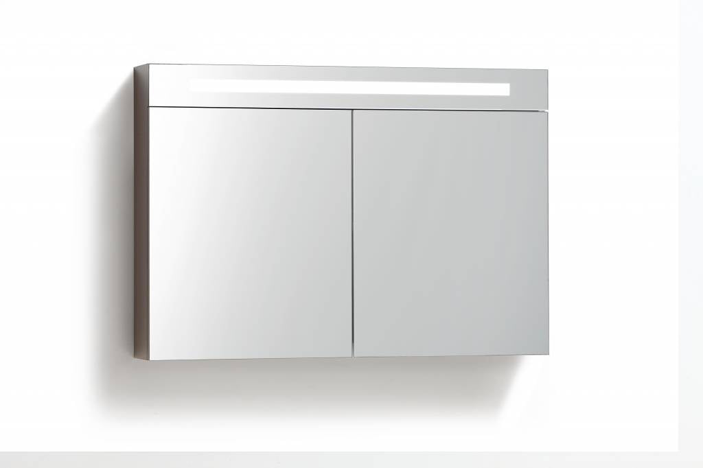 Spiegelkast 120 met LED verlichting Grey Oak