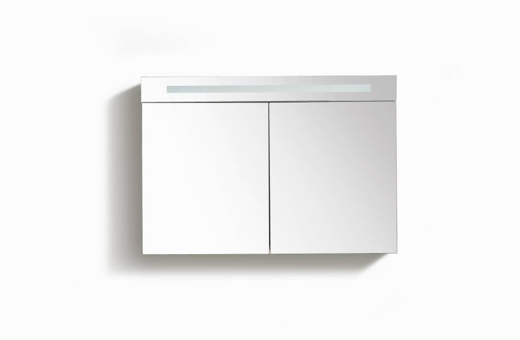 Spiegelkast 100 met LED verlichting Zwart Wenge - WDtegels