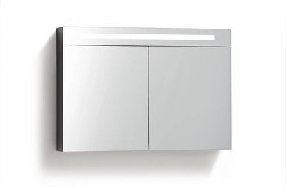 Spiegelkast 100 met LED verlichting Zwart Wenge - WDtegels