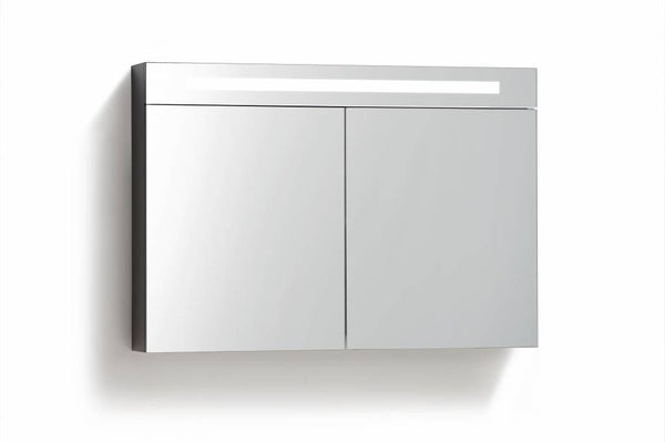 Spiegelkast 120 met LED verlichting Zwart Wenge