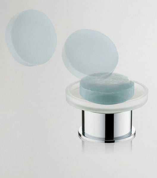 Wiesbaden Ida freestanding glass soap dish chrome