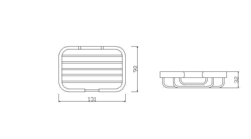 Wiesbaden Domo draad-zeephouder recht chroom
