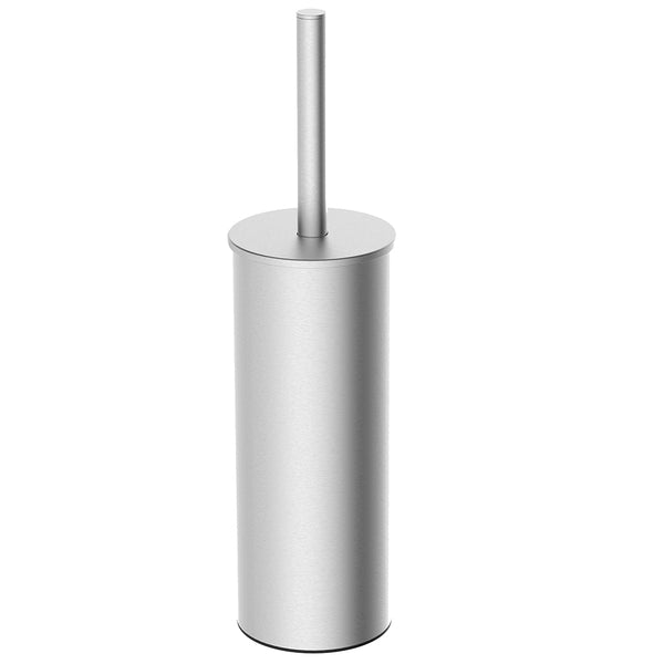 Alonzo freestanding toilet brush with holder | Brushed stainless steel