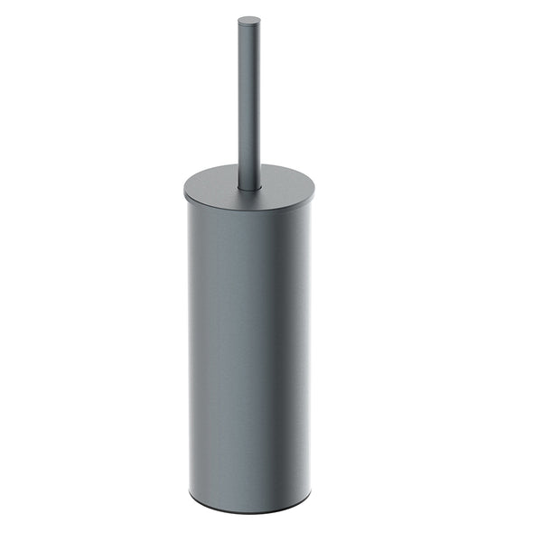 Alonzo freestanding toilet brush with holder | Gunmetal PVD