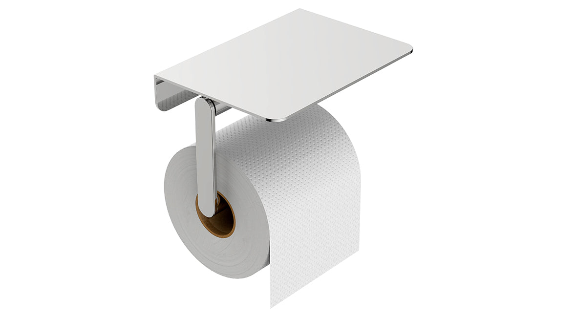 Alonzo toiletrolhouder met planchet chroom - productfoto 2