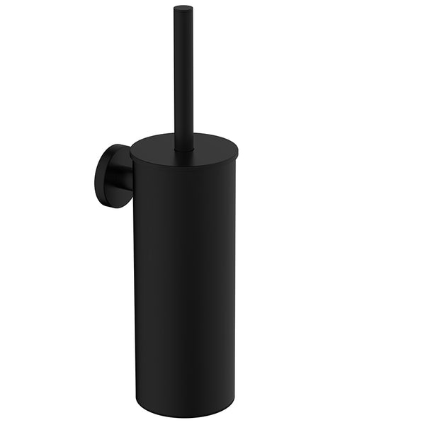 Escobilla de baño con soporte Alonzo | Negro mate