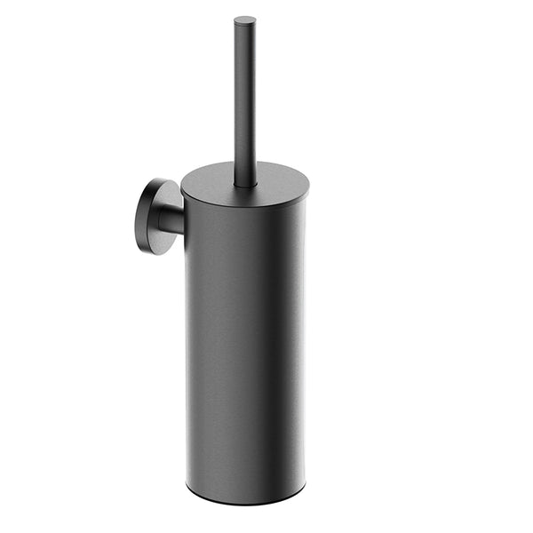 Alonzo toilet brush with holder gunmetal wall model