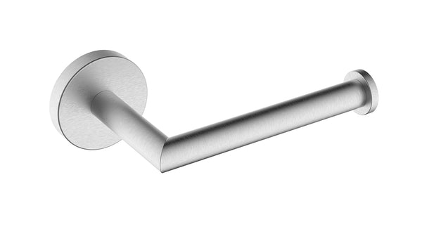 Alonzo toilet roll holder with fixed arm | Brushed stainless steel