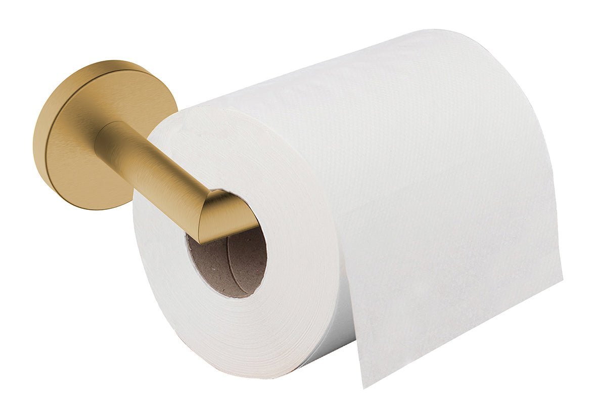 Alonzo toiletrolhouder met vaste arm geborsteld messing PVD - productfoto 2