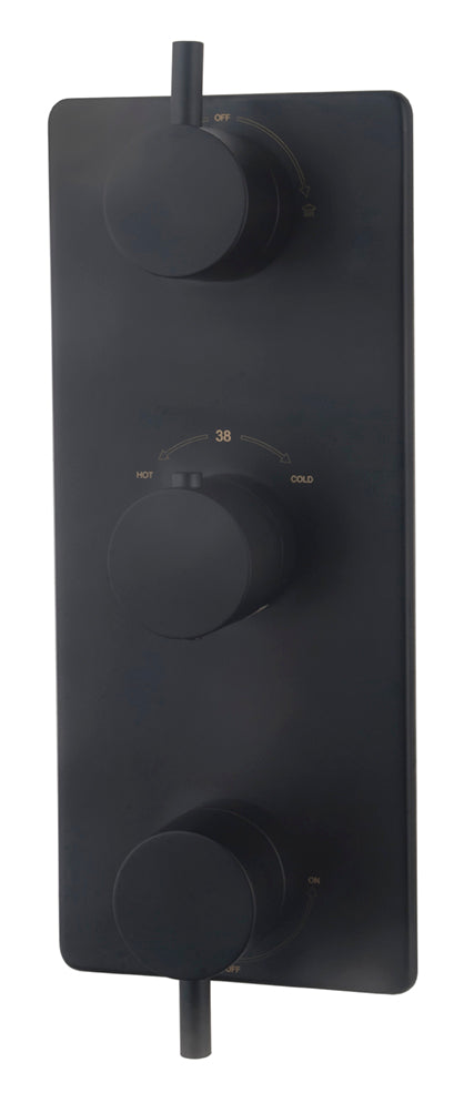 Caral inbouw douchekraan afbouwset 3-weg zwart