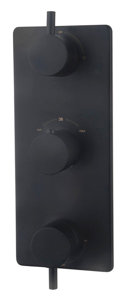 Caral trim part built-in thermostat 3-way matt black