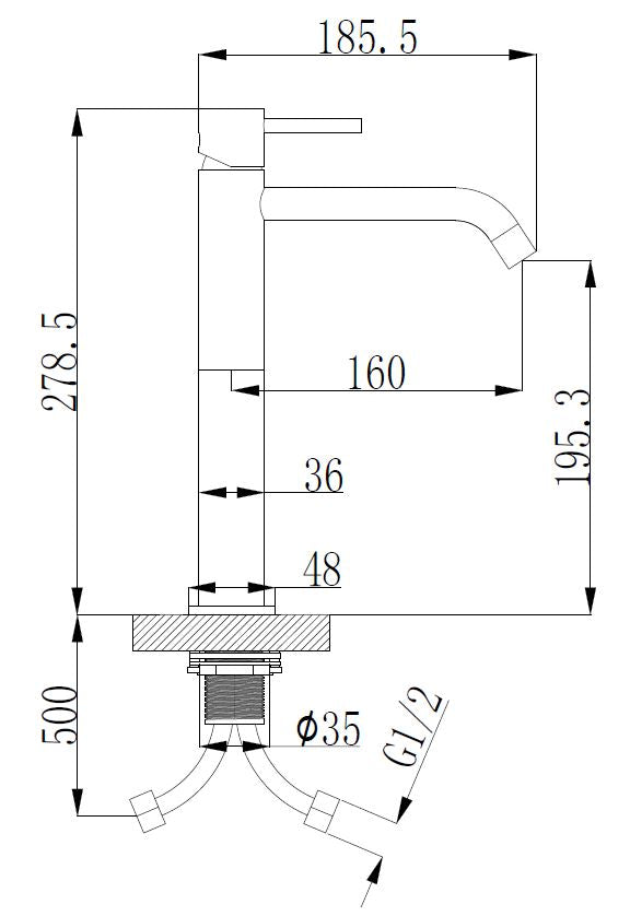 Style XL hoge wastafelmengkraan mat zwart - WDtegels