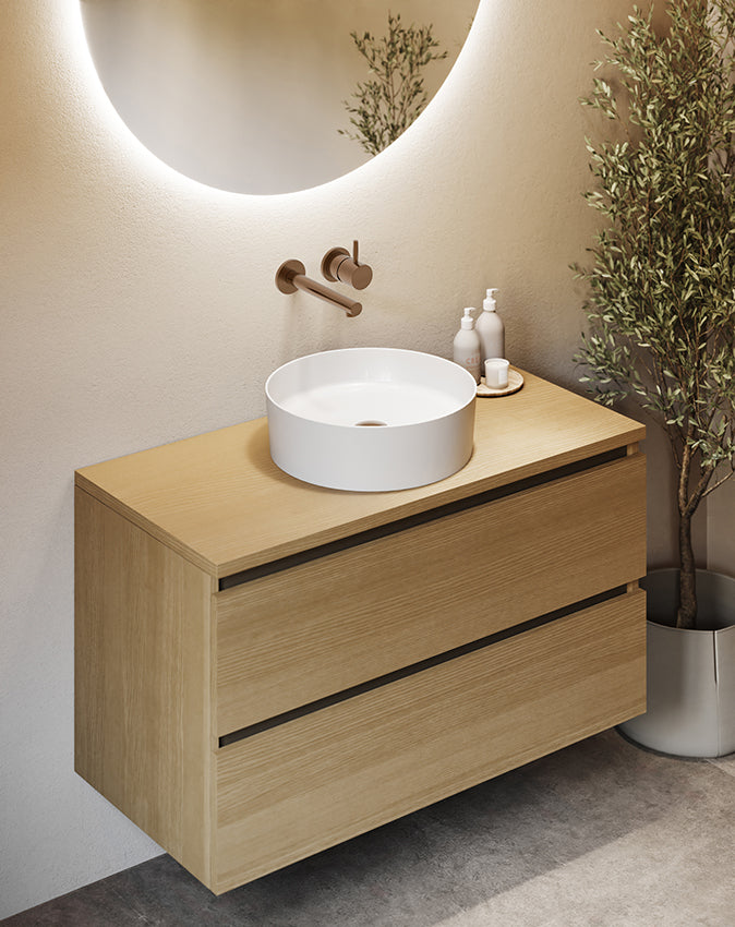 Style wastafelkraan inbouw geborsteld brons koper PVD - WDtegels