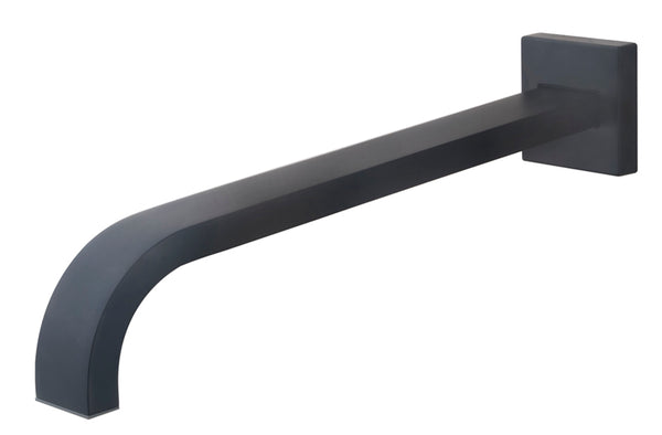 Rombo bath spout square 30 cm 1/2'' matt black