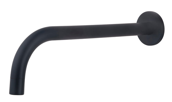 Slim 18mm spout round 25cm 1/2" matt black