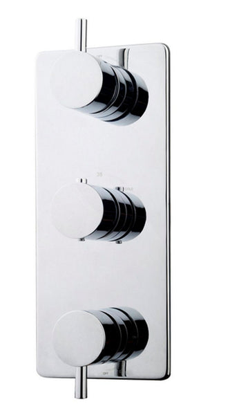 Caral afbouwdeel inbouwthermostaat 3 weg chroom