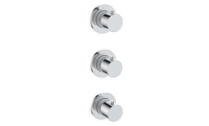 Caral afbouwdeel thermostatische douchekraan met 2 stopkranen Chroom - detailfoto