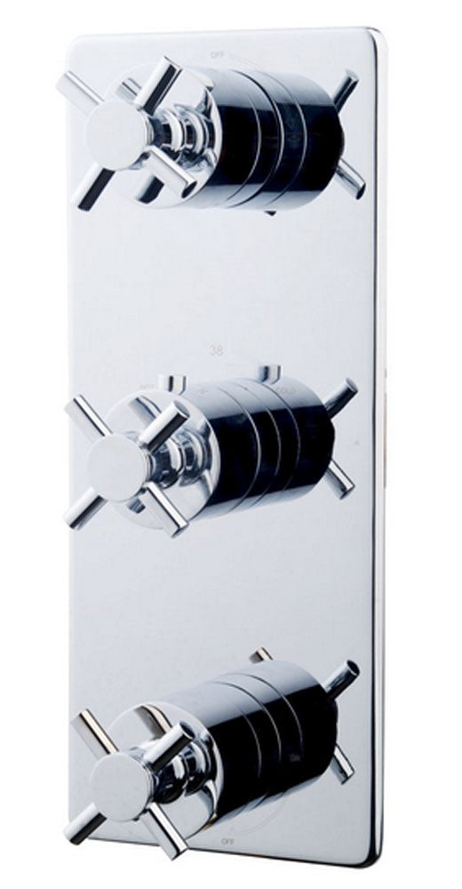 Cross inbouw douchekraan afbouwset 3-weg chroom