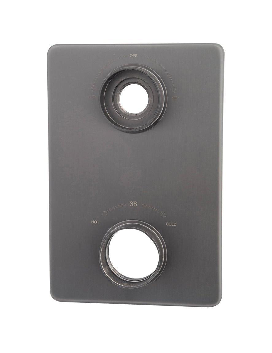 Caral verlengset afbouwdeel inbouwthermostaat 2 weg Gunmetal PVD