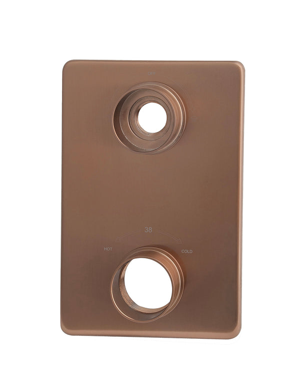 Kit de extensión Caral para parte exterior de termostato empotrado de 2 vías | Bronce cobrizo cepillado PVD