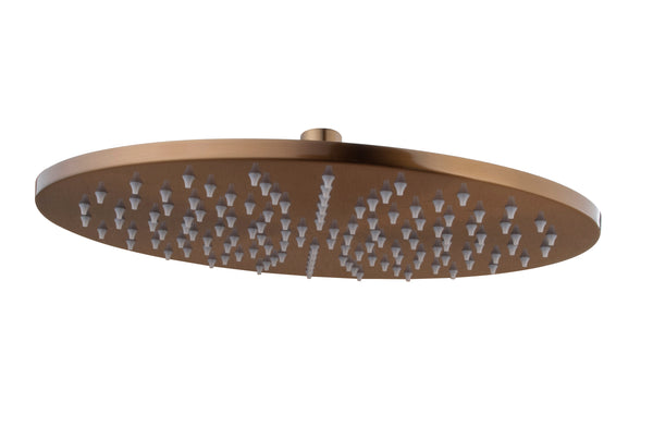 UniMatch hoofddouche rond 25 x 0,8 cm geborsteld brons koper PVD