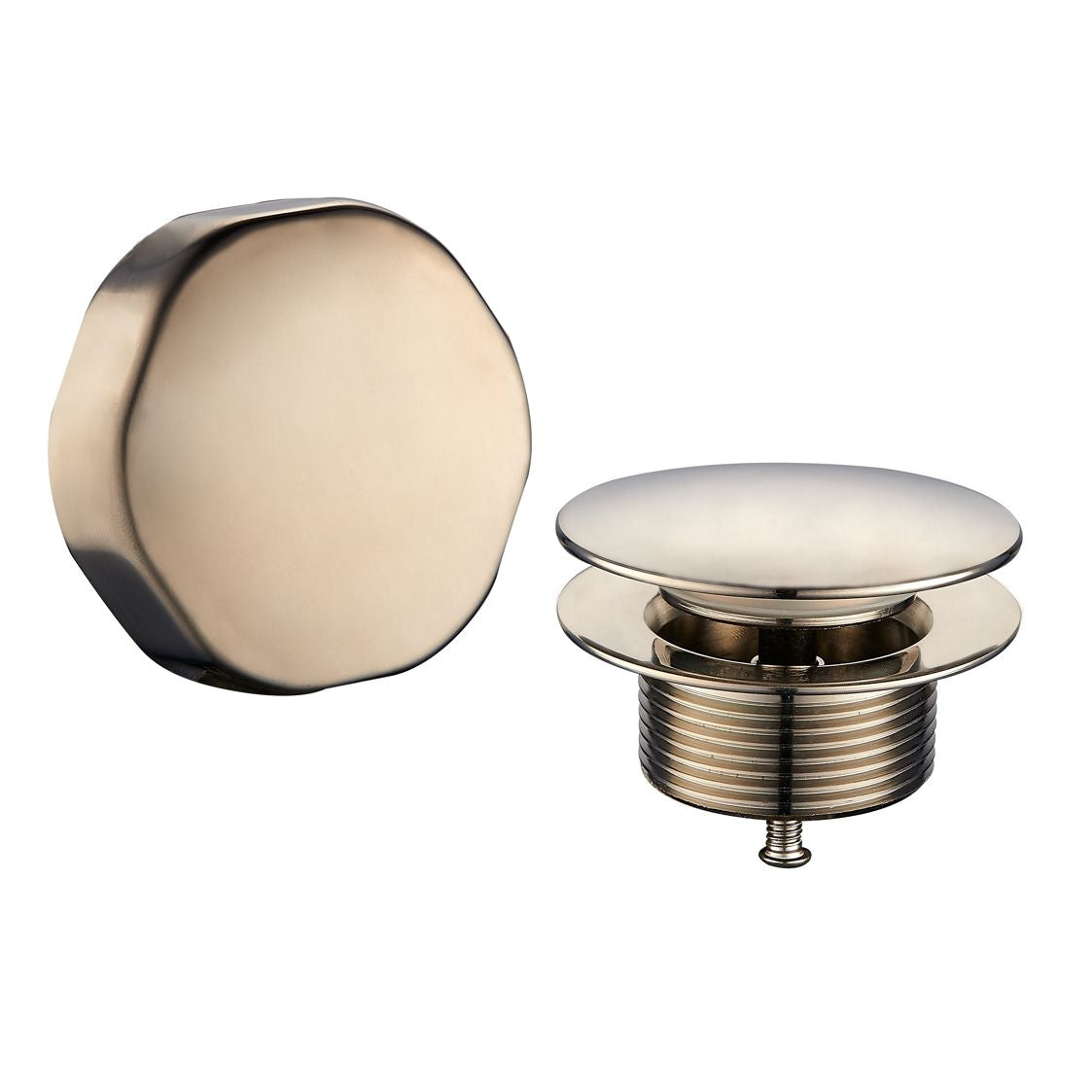 Wiesbaden knop/plug badoverloopcombinatie geborsteld staal - WDtegels
