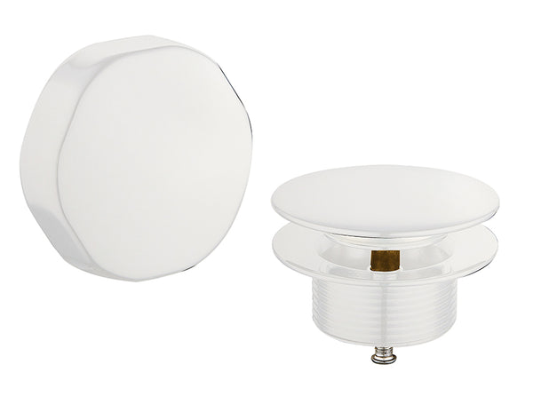 Doblar exposed bath drain component with overflow | Matte white