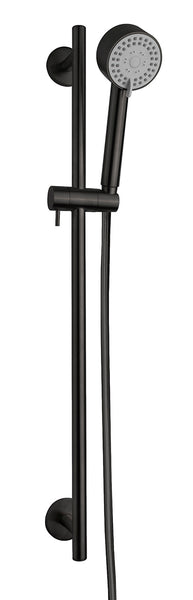 UniMatch Cadans glijstangset compleet met handdouche 3 standen Ø 8 cm mat zwart