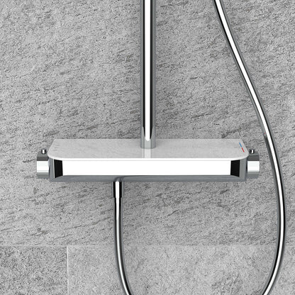 Tondell thermostatische regendoucheset opbouw met planchet Chroom - sfeerbeeld