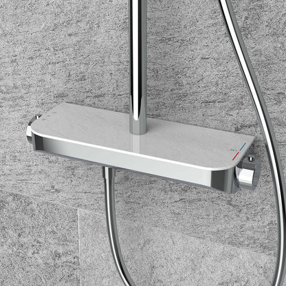 Tondell thermostatische regendoucheset opbouw met planchet Chroom - productfoto