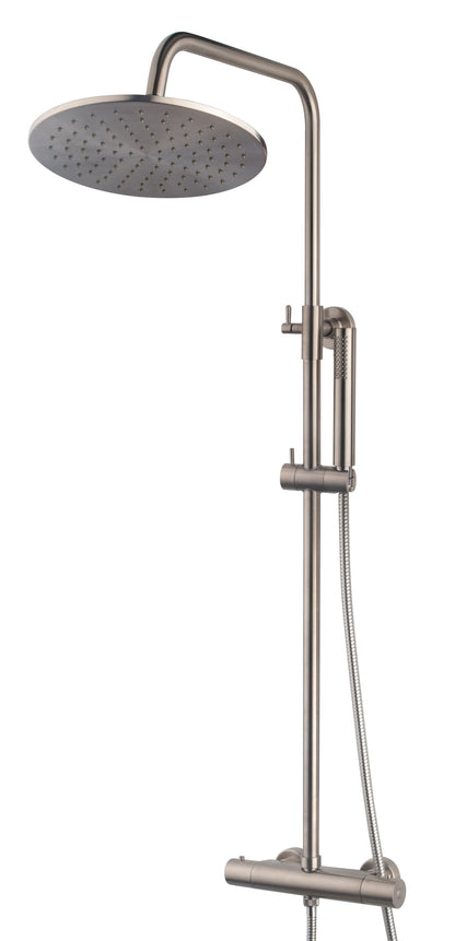 Caral thermostatische regendoucheset opbouw geborsteld staal PVD