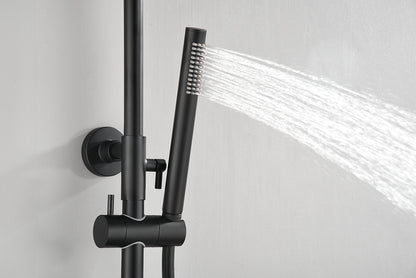 Ribbd thermostatische regendoucheset opbouw mat zwart - WDtegels