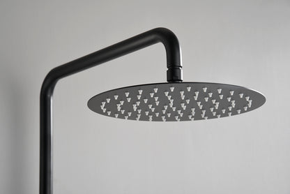 Ribbd thermostatische regendoucheset opbouw mat zwart - WDtegels