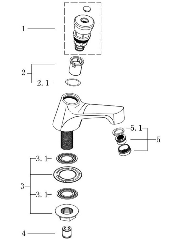 Public zelfsluitende toiletkraan chroom 8711238198392